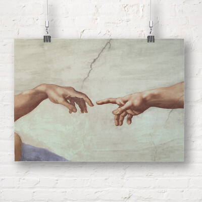 Michelangelo: Hände Gottes und Adams. Fine Art Print/Poster