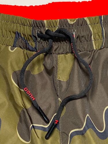 HUGO by HUGO BOSS Swim Trunks Swimsuit Bail Green Camo Print sz L NEW Tags - Picture 2 of 11