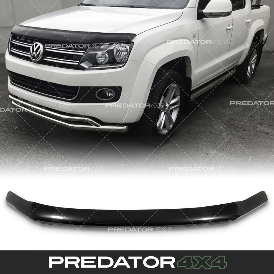 SMOKED BLACK FRONT BUMPER BONNET GUARD WIND DEFLECTOR FOR VW AMAROK MK1 10-20