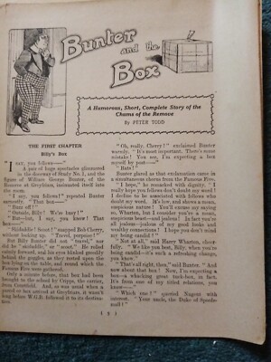 El68 Ephemera 1930s short story Billy bunter and the box Peter Todd 