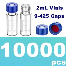 10000pcs 2mL Clear Screw Bottle HPLC Autosampler Vials for Agilent Waters Varian