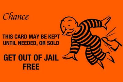 MONOPOLY CHANCE GET OUT OF JAIL FREE 24X36 POSTER GIFT BOARD GAMES ICONIC HASBRO