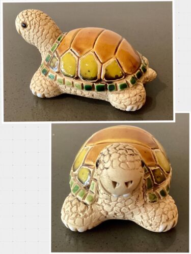 Turtle Figurine Ornament Clay And Ceramic Uruguay Taller Marti 1998 Vintage - Picture 1 of 7