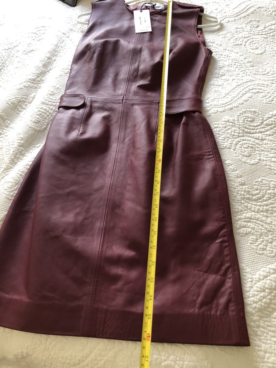 iris & ink leather dress Iris & Ink Andre Belted Leather Dress In Dark Green