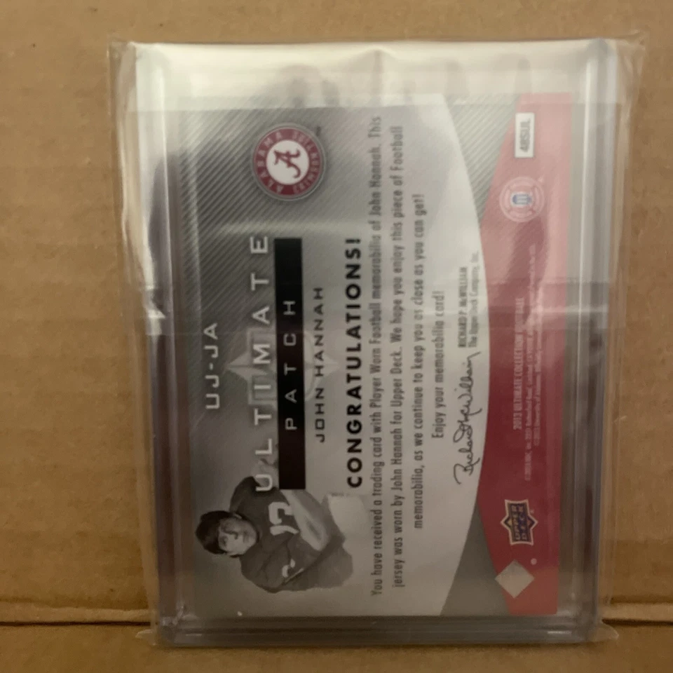 John Hannah 2013 Ultimate Collection Patch /60 Alabama Patriots HOF - Image 2 of 2