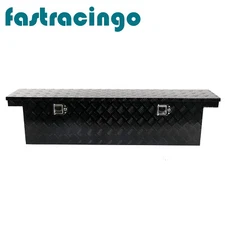 60"X12"X14"  Pickup Truck Trunk Bed Aluminum Tool Box Storage+Lock+Key Black