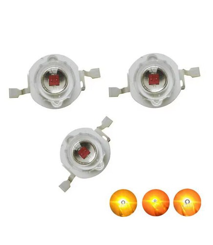 100pcs 3W Giallo 590-595nm 700mA 3.2-3.6V LED Alta Potenza Lampada Perlina 20mm PCB - Foto 2 di 13