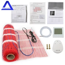 Electric Radiant Floor Heating System for Under Tile 20 Sqft Mat Kit 120 v