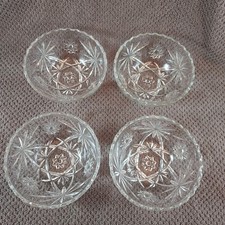 4 Vtg Anchor Hocking Early American Prescut Star of David 5-1/4" Salad Bowls