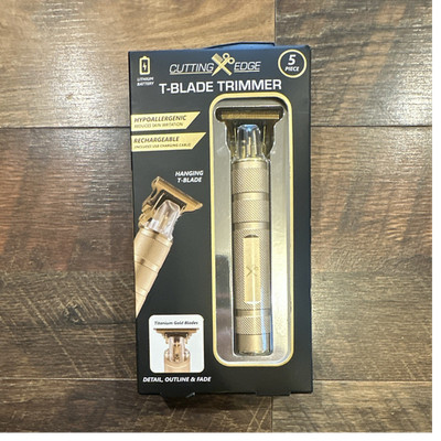 *NEW* Cutting Edge T-Blade Hair Trimmer Rechargeable Battery Gold 5-Piece Kit