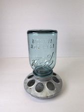Galvanized Steel  Mason Jar Chicken Feeder Bird Seed Dispenser