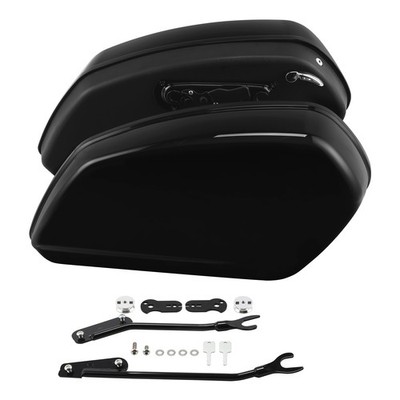 Vivid Black Hard Saddlebags Fit For Harley Low Rider ST FXLRST S