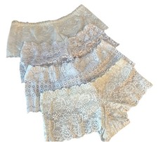 Women  s White Lace PANTIES Size Large - 4 Pair