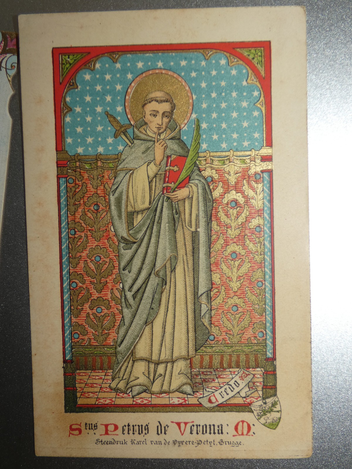 Image Pieuse Ancienne - Sainte Agnès, 1839 (Original, Daté)