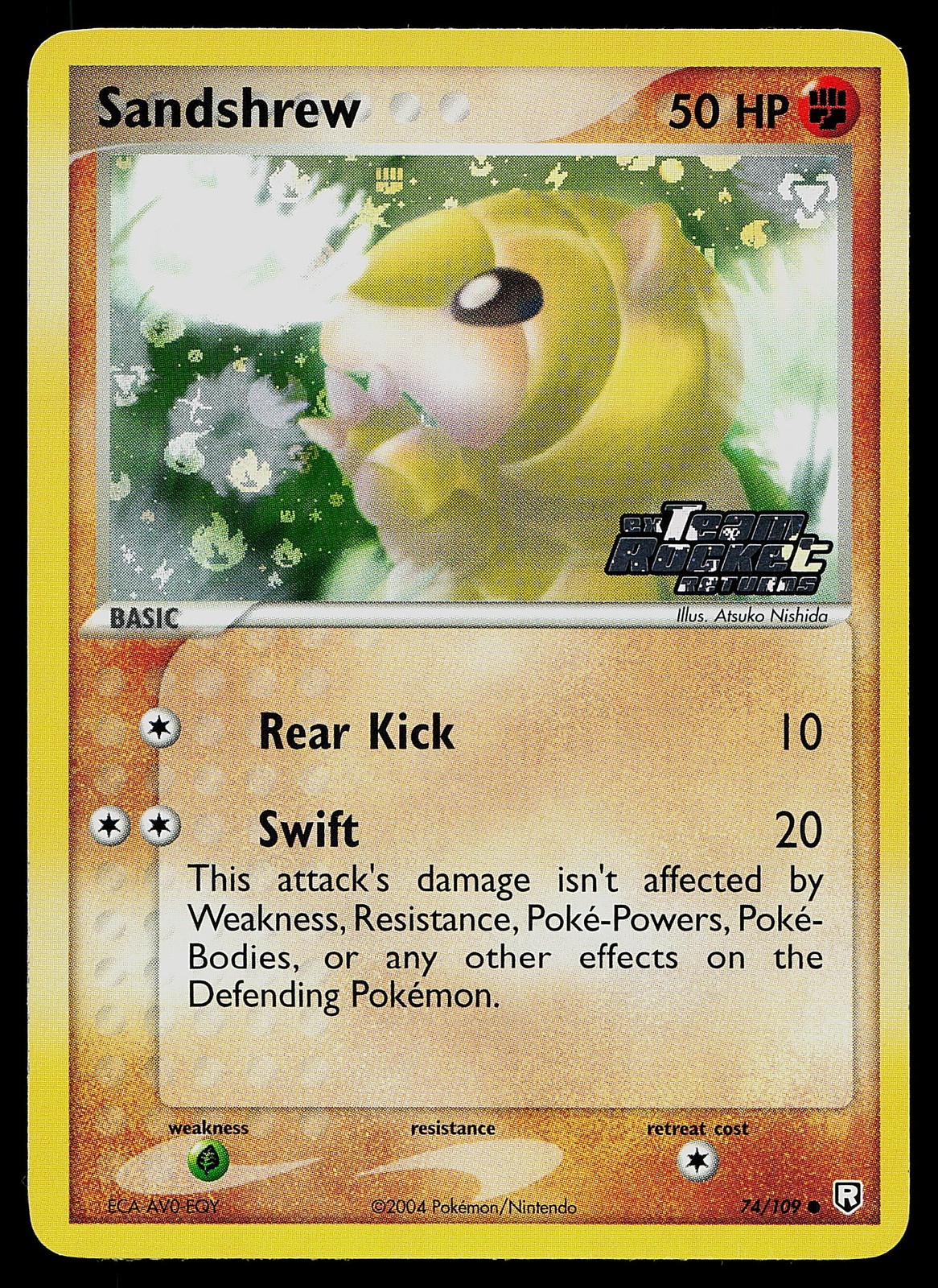 Pokemon Card - Sandshrew Team Rocket Returns 74/109 Reverse Holo Stamped