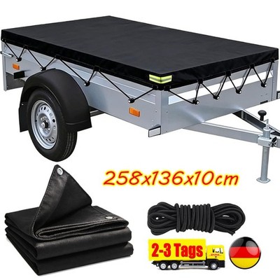 Anhänger-Plane 258x136x10cm Flachplane für Stema Abdeckplane für Anhänger PKW DE