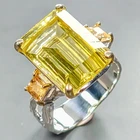 Gemstone 20ct Natural Lemon Quartz Ring 925 Sterling Silver Size 7.75 /R446259