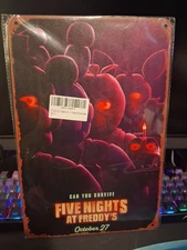 Five Nights At Freddy's Can You Survive? Metal Wall Sign Decor, Man Cave 12x8 In