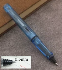 Ink Cartridge Rollerball Pen, Transparent Blue, Fine Tip (0.5 mm)