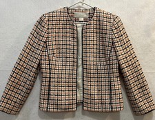Vintage Doncaster 100 silk woman  s blazer jacket size 10 multicolor tweed