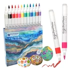 12 pack Paint Pens Acrylic Markers Colours Acrylic Paint Brush-Markers