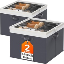 Shoe Organizer for Closet - 2 Packs Hold up to 32 Pairs, Large Shoe Gray
