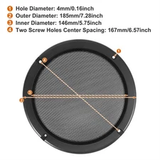 6.5" 4pcs Car Audio Subwoofer Speaker Grills Cover Mesh Woofer Guard Protector