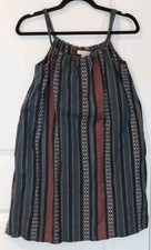 Adam Levine Women Sleeveless Geo Striped Cotton Pullover Mini Dress Pockets S