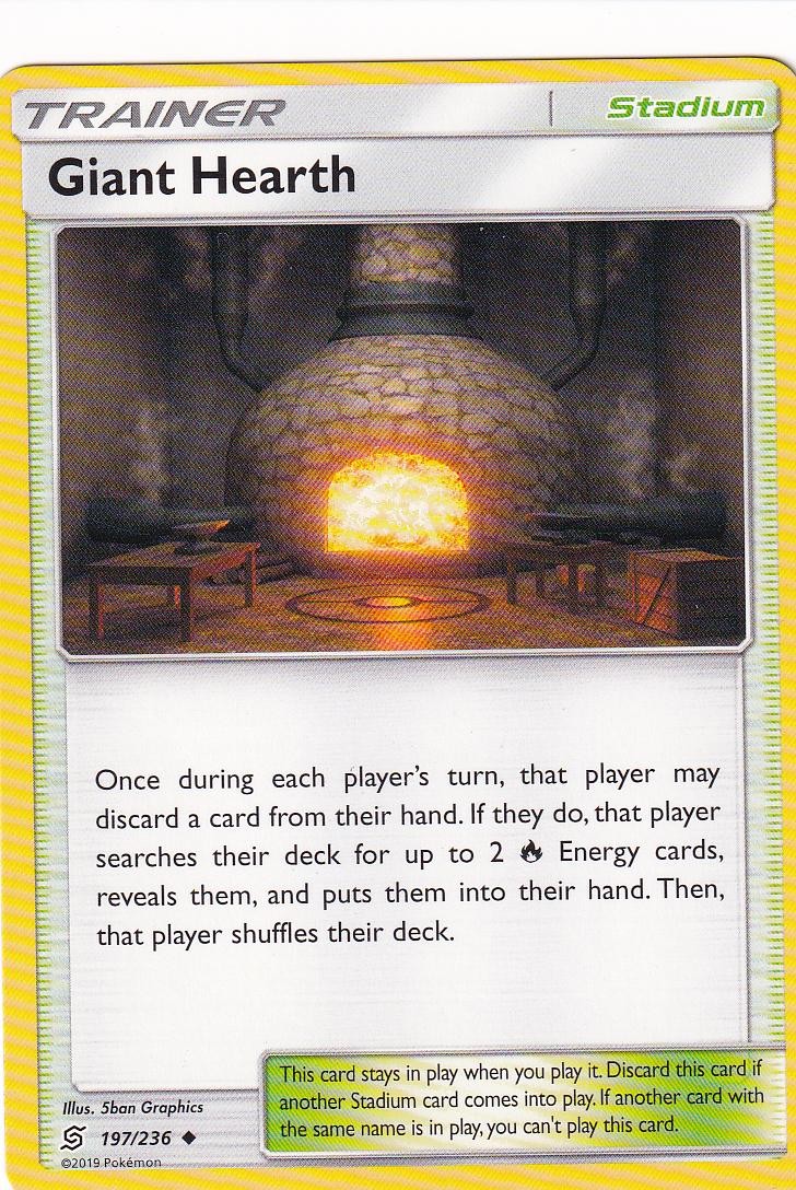 Giant Hearth 197/236 Uncommon Unified Minds Pokemon Near Mint