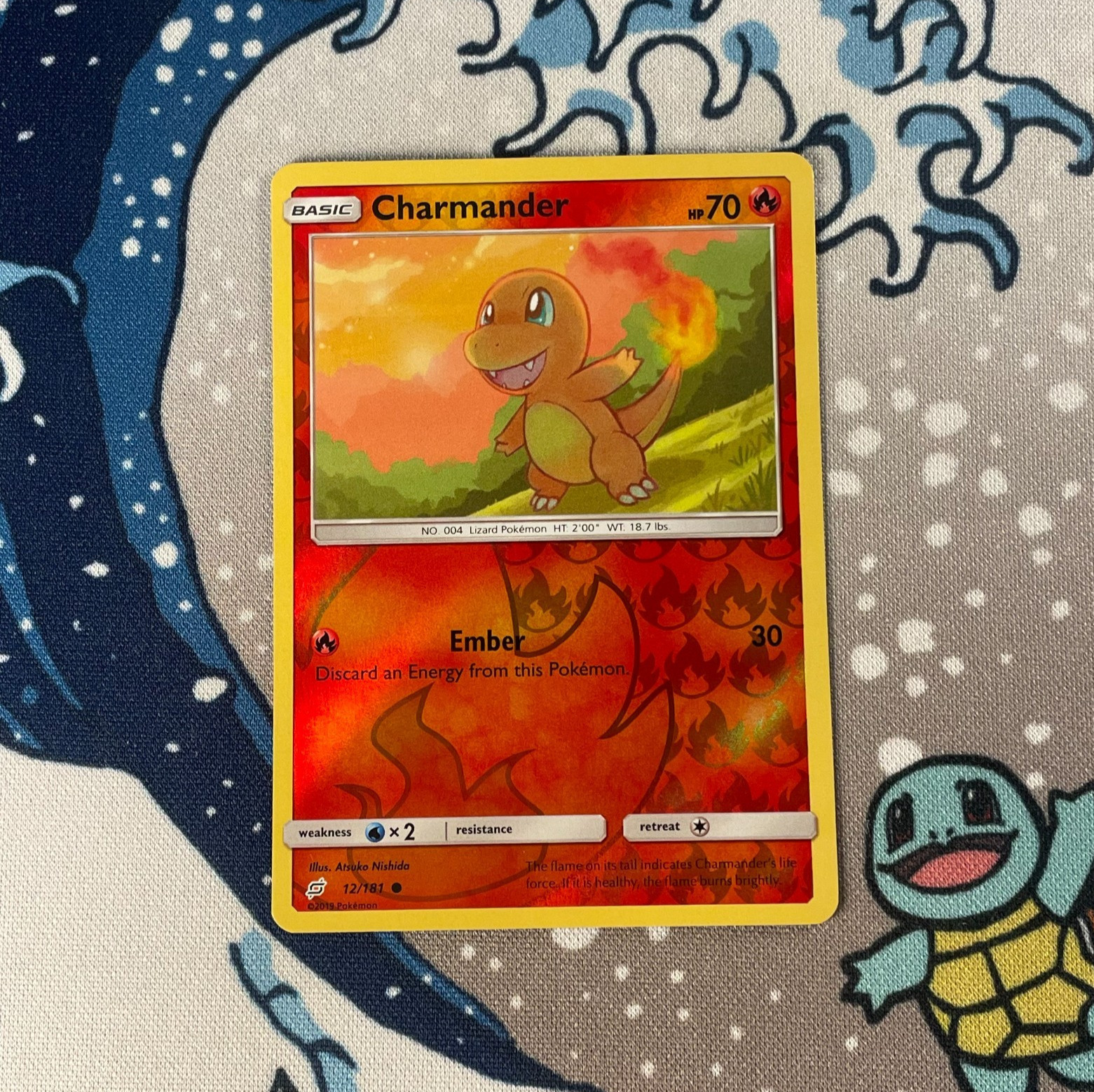 Charmander 12/181 Reverse Holo Sun & Moon Team Up Set Pokemon Card 2019 LP