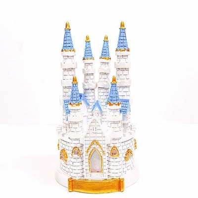 8.5'' White Blue Princess Castle Cake Topper Figurine Birthday Party Decorations