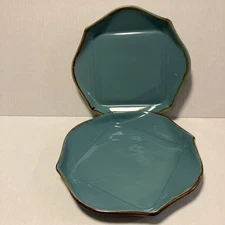 SOUTHERN LIVING AT HOME Toscana Collection Square Blue Salad Plates 8" SET OF 2