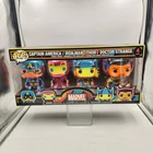 Funko Pop Marvel Black Light 4 Pack Cpt America / Thor / Iron Man / Dr Strange