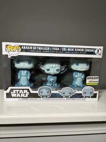 Funko Pop! Star Wars Anakin Skywalker Yoda Obi-Wan 3-Pack Amazon Exclusive Glow