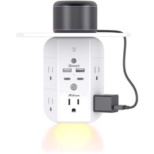 Surge Protector Outlet Extender with 5 AC  4 USB Ports - Space-Saving Design