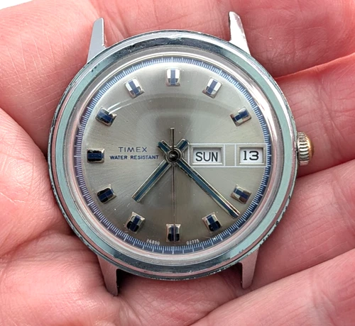 1975 TIMEX Marlin 26850 02775 Day Date Calendar 35mm Watch Movement PARTS REPAIR