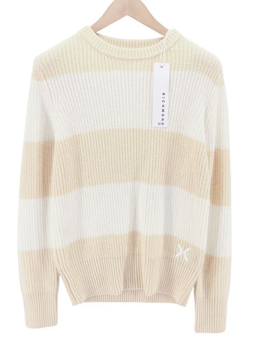 RICHMOND X Women Jumper S Pullover Knitted Wool Long Sleeve Round Neck Humus