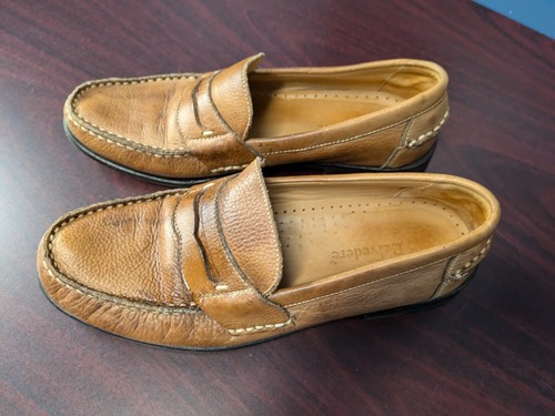 Belvedere Men's Size 10 D Michelle Pebbled Leather Brown Penny Loafers Brazil - Picture 2 of 20
