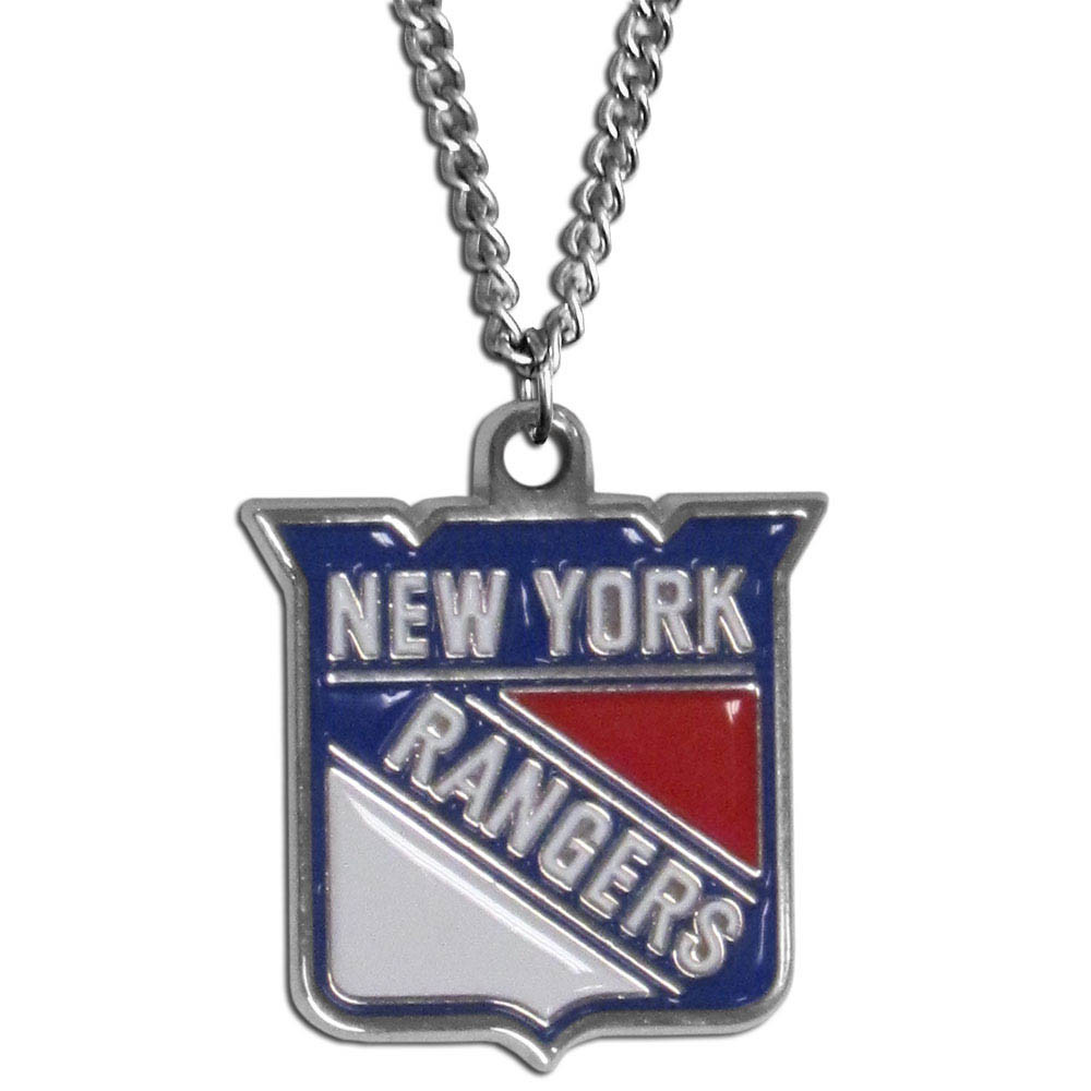 New York Rangers 22" Chain Necklace Metal Logo NHL Licensed Hockey