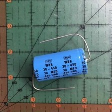 30uF 450v Cornell Axial Electrolytic Capacitor WBR30-450 Hi Voltage Amp Tested