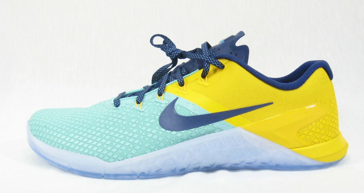 Nike Metcon 4 ID Blue Yellow Crossfit Running Trainer AV3720 991 Size 15
