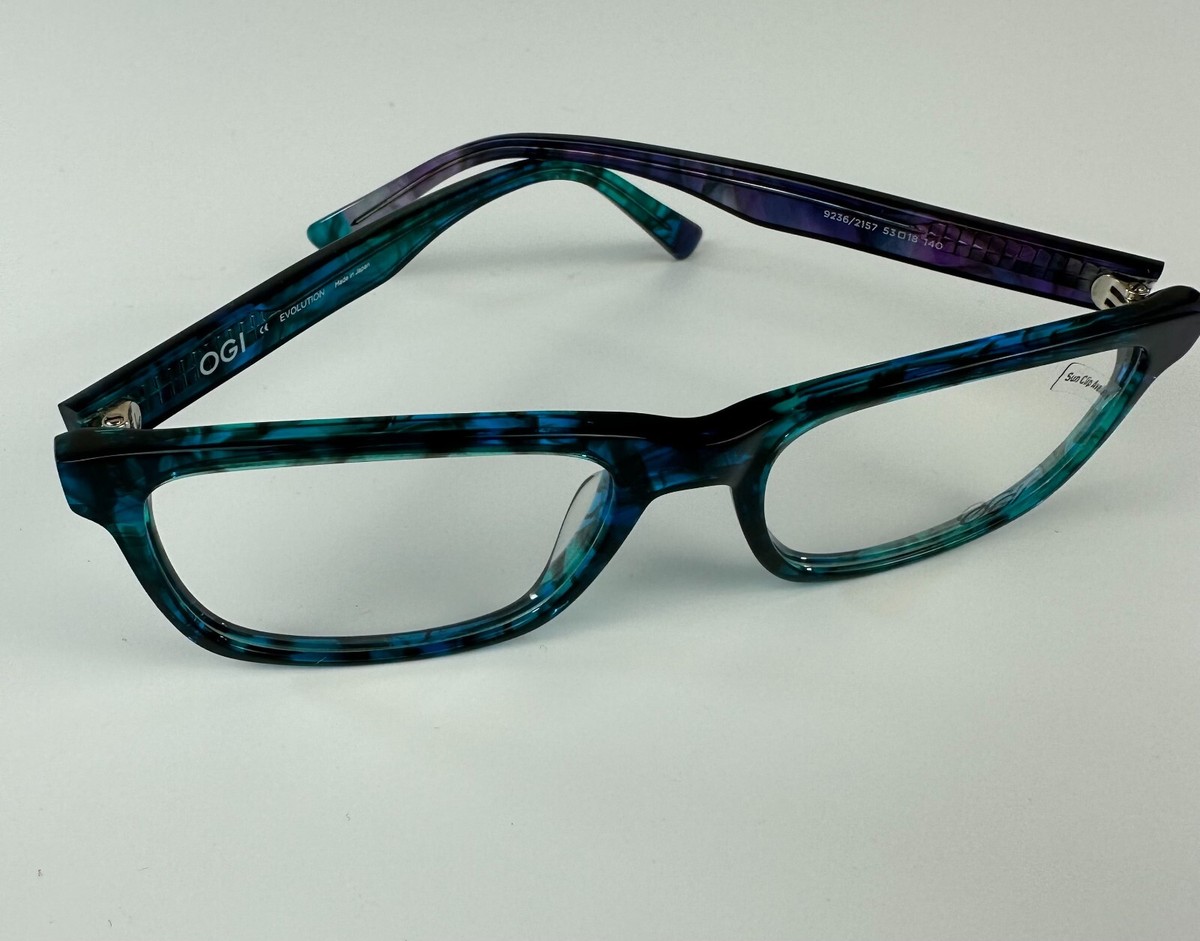 NEW OGI 9236 2157 Green / Sapphire Blue Unisex Full Rim 53-18-140