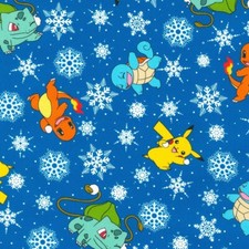Robert Kaufman Pikachu's Holiday by The Pokemon Co. AOPD 21801 4 Blue Cotton
