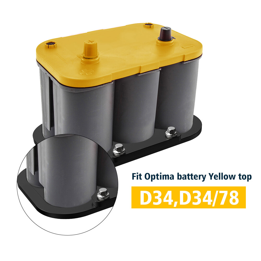 Optima Battery Mount Aluminum Battery Tray & Hold Down Kit - Fits Optima 34/78 Series Batteries In Trunk/Mount Applications D34 D34/78 Battery Holder - Foto 11