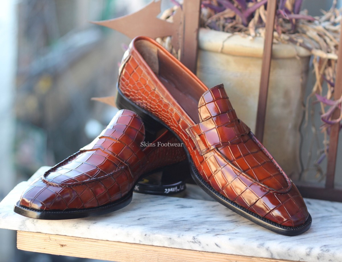 Loafer Masculino Mocassim Croco Slip On Mocassim Cinza Camurça