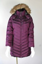 Eddie Bauer Womens Sun Valley Down Parka Coat Maroon Hooded Sz Pm - Nwt