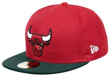 New Era NBA Chicago Bulls Basic Logo Cap 5950 Fitted Team Baseball Cap 6 7/8-7 3/4