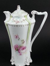 Vintage RS PRUSSIA Chocolate Pot Decorated With Petite Flowers Coffee Tea