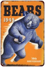 1949 Chicago Bears Vintage Look Reproduction metal sign 8 x 12