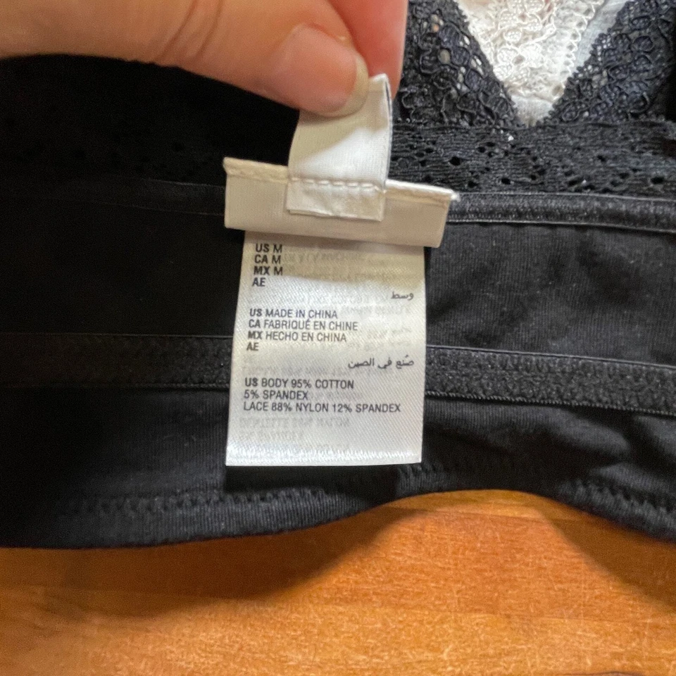 Jenni on Repeat Wide Lace Bralette, set of 3  black/tan/grey medium  - Image 3 of 4